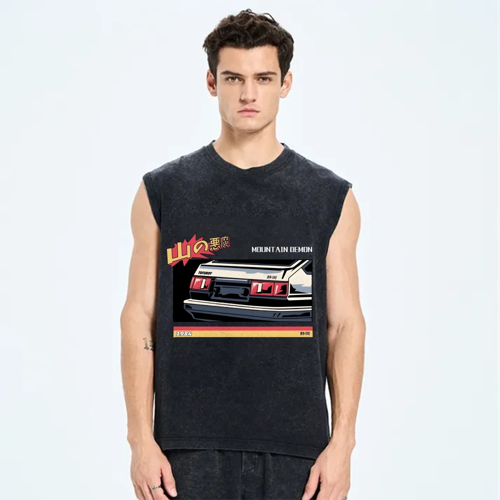 Mountain Devil Vintage Distressed Washed Tank Top