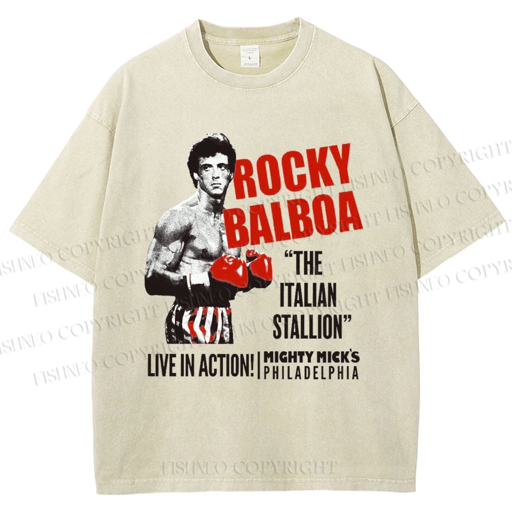 Unisex Rocky: Rocky Balboa Printed Washed Tee