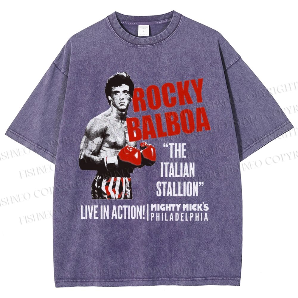 Unisex Rocky: Rocky Balboa Printed Washed Tee