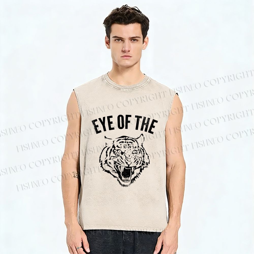 Unisex Rocky: Eye Of The Tiger Printed Washed Tank Top