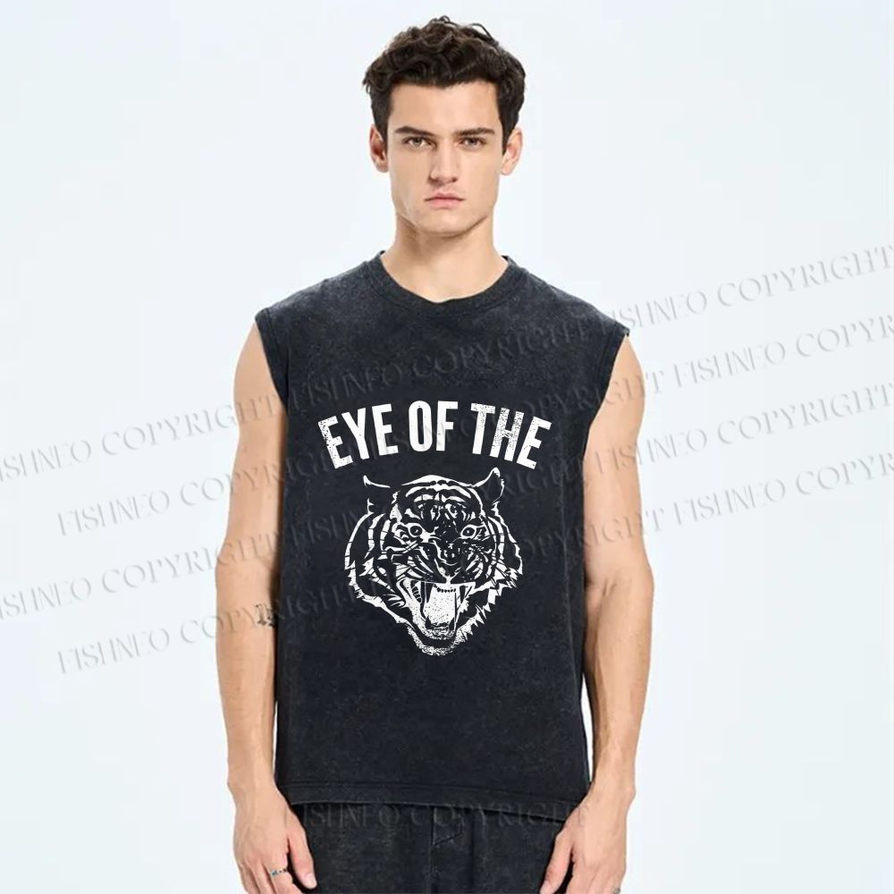 Unisex Rocky: Eye Of The Tiger Printed Washed Tank Top