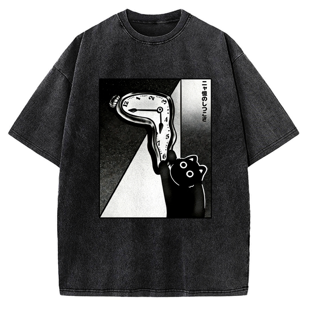 Unisex The Purrsistence Of Meowmory Printed Washed Tee
