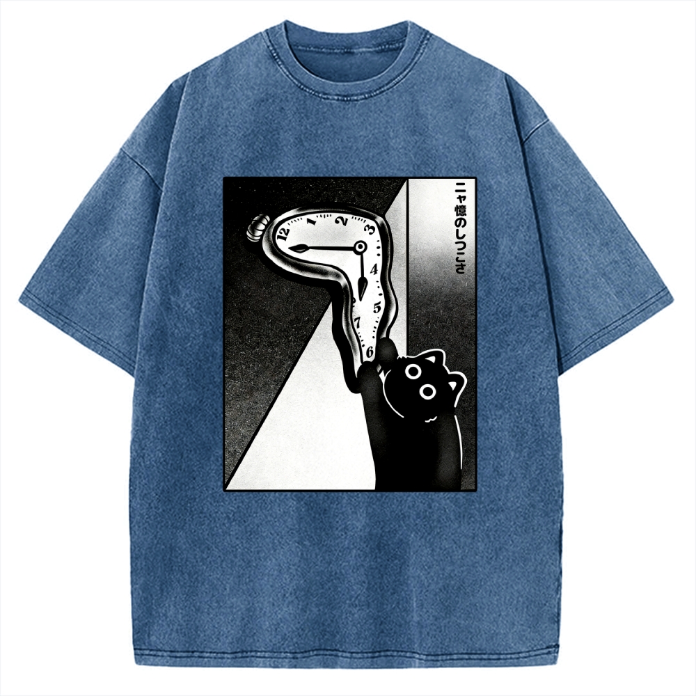 Unisex The Purrsistence Of Meowmory Printed Washed Tee