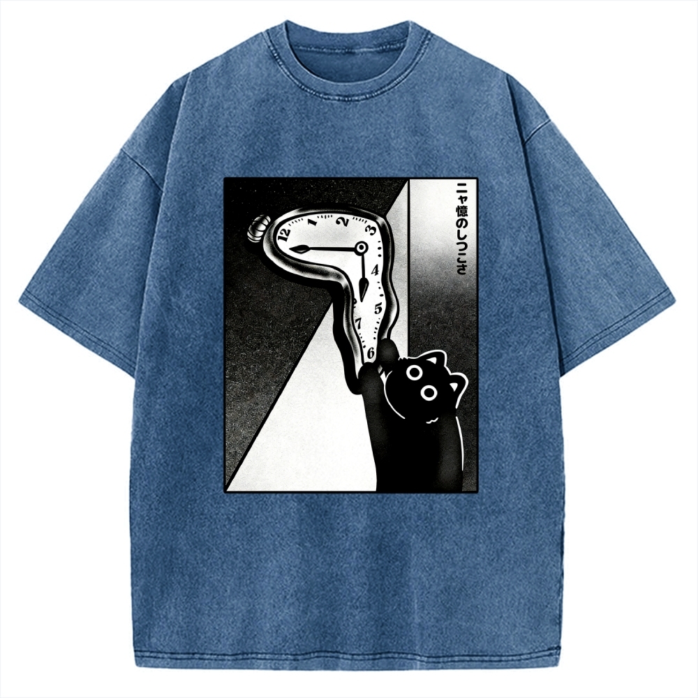 Unisex The Purrsistence Of Meowmory Printed Washed Tee