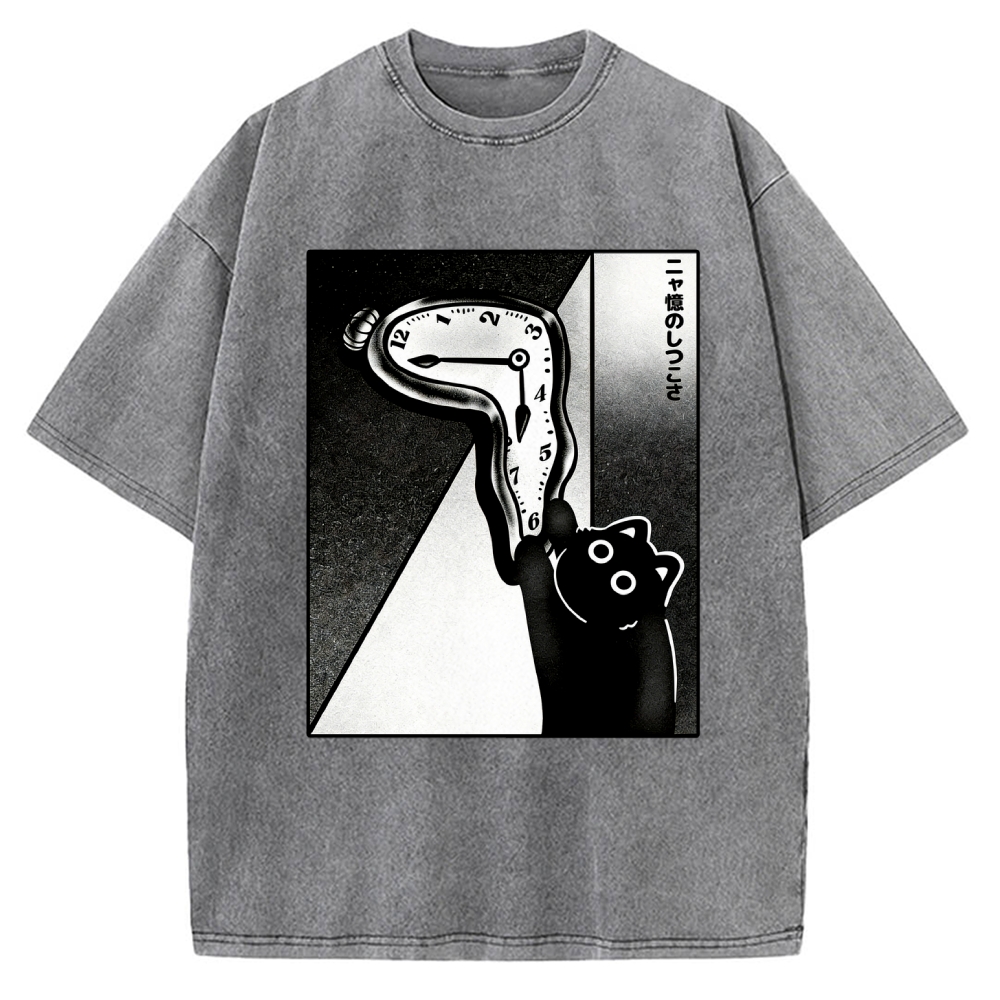 Unisex The Purrsistence Of Meowmory Printed Washed Tee