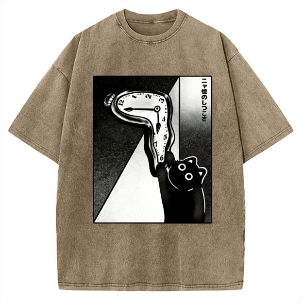 Unisex The Purrsistence Of Meowmory Printed Washed Tee