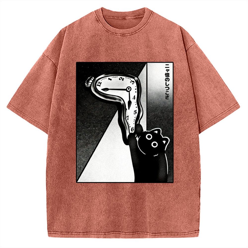 Unisex The Purrsistence Of Meowmory Printed Washed Tee