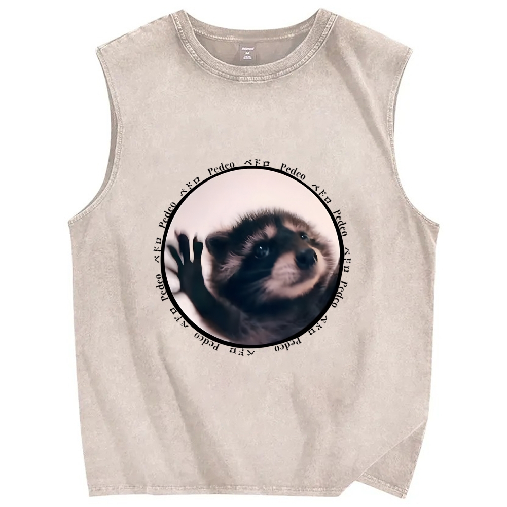 Pedro Funny Meme Raccoon Vintage Distressed Washed Tank Top