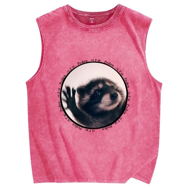 Pedro Funny Meme Raccoon Vintage Distressed Washed Tank Top