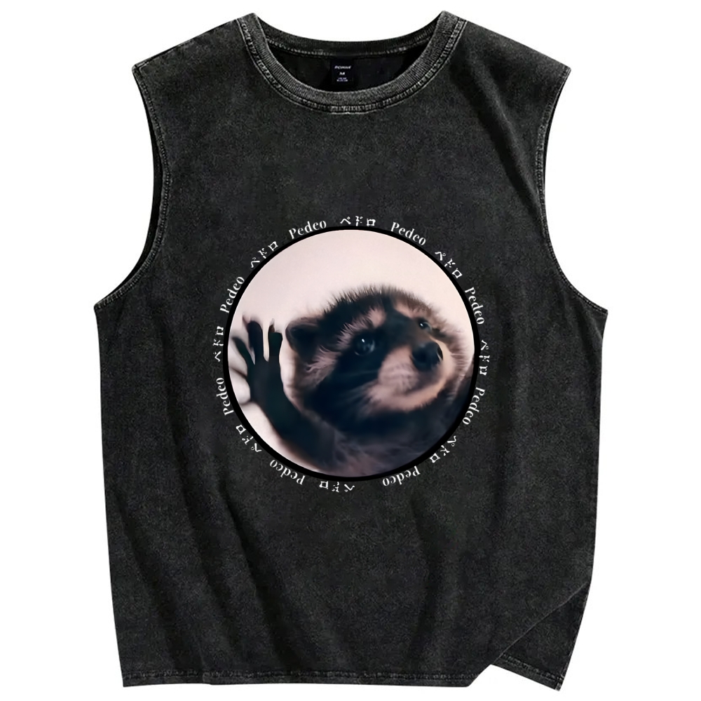 Pedro Funny Meme Raccoon Vintage Distressed Washed Tank Top