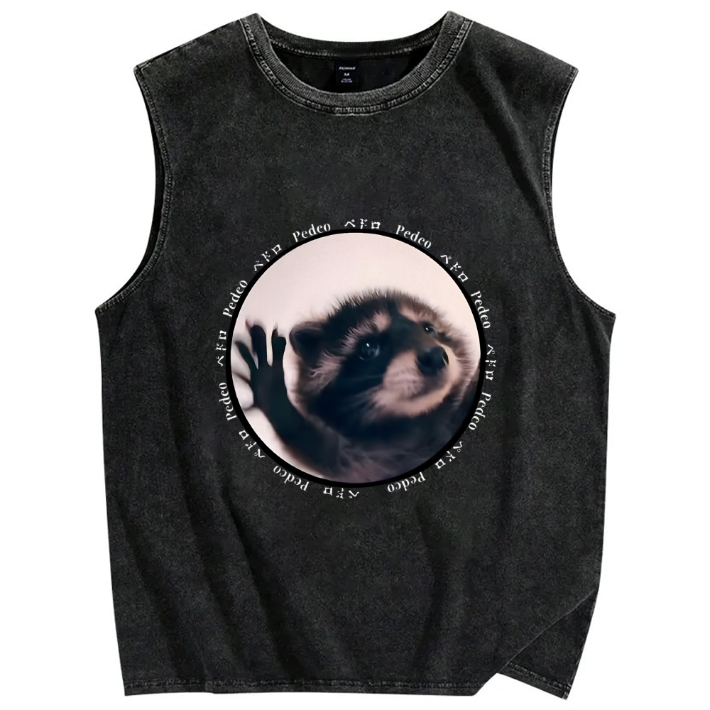 Pedro Funny Meme Raccoon Vintage Distressed Washed Tank Top