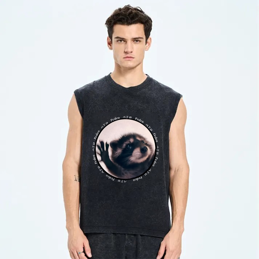 Pedro Funny Meme Raccoon Vintage Distressed Washed Tank Top