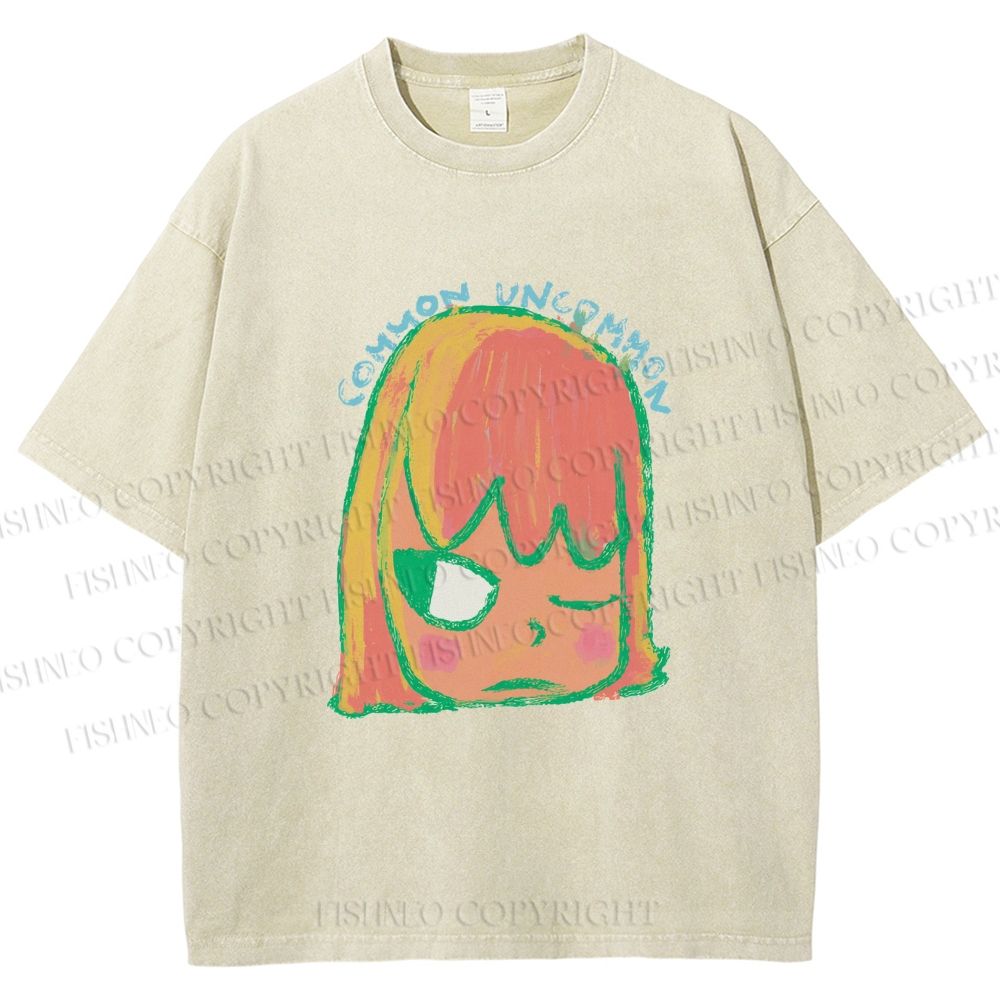 Unisex Yoshitomo Nara Dolls Printed Washed Tee