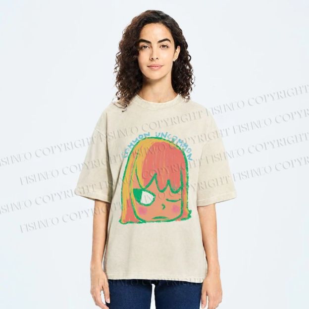 Unisex Yoshitomo Nara Dolls Printed Washed Tee