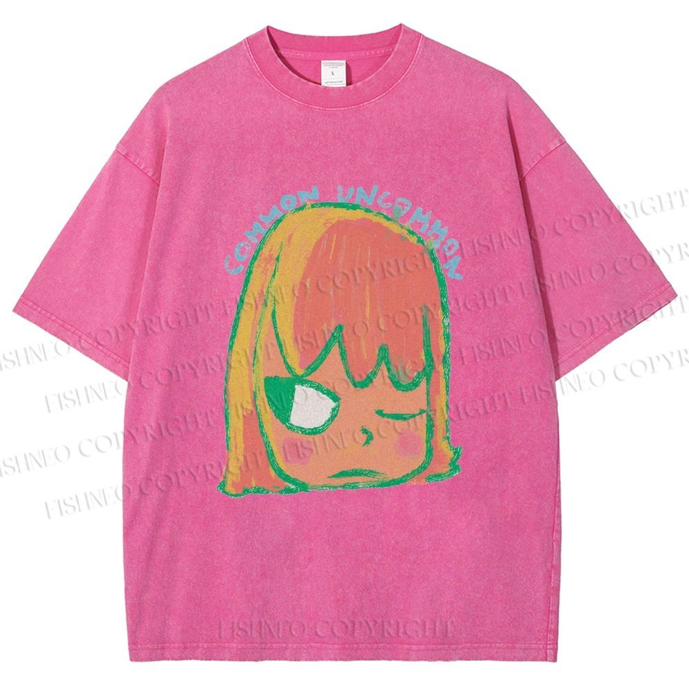 Unisex Yoshitomo Nara Dolls Printed Washed Tee
