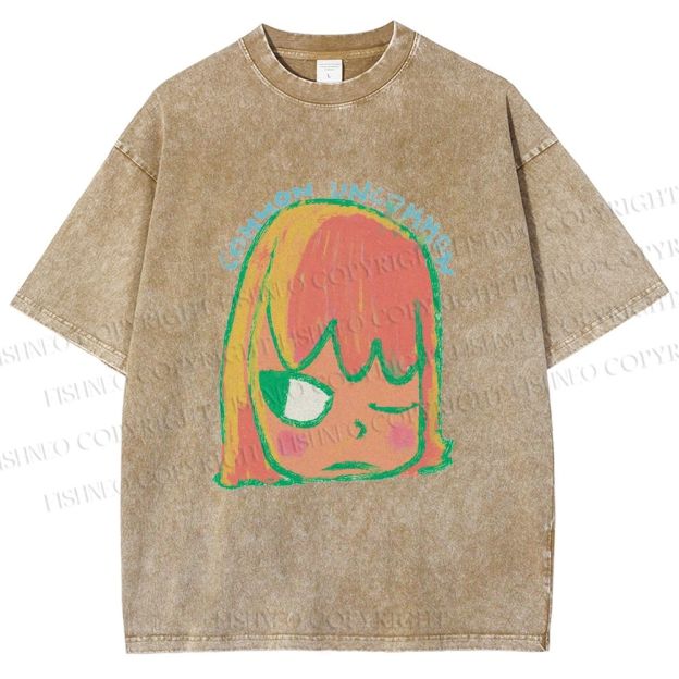 Unisex Yoshitomo Nara Dolls Printed Washed Tee