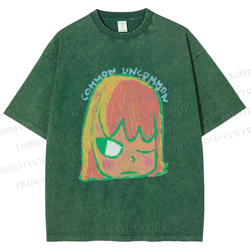 Unisex Yoshitomo Nara Dolls Printed Washed Tee