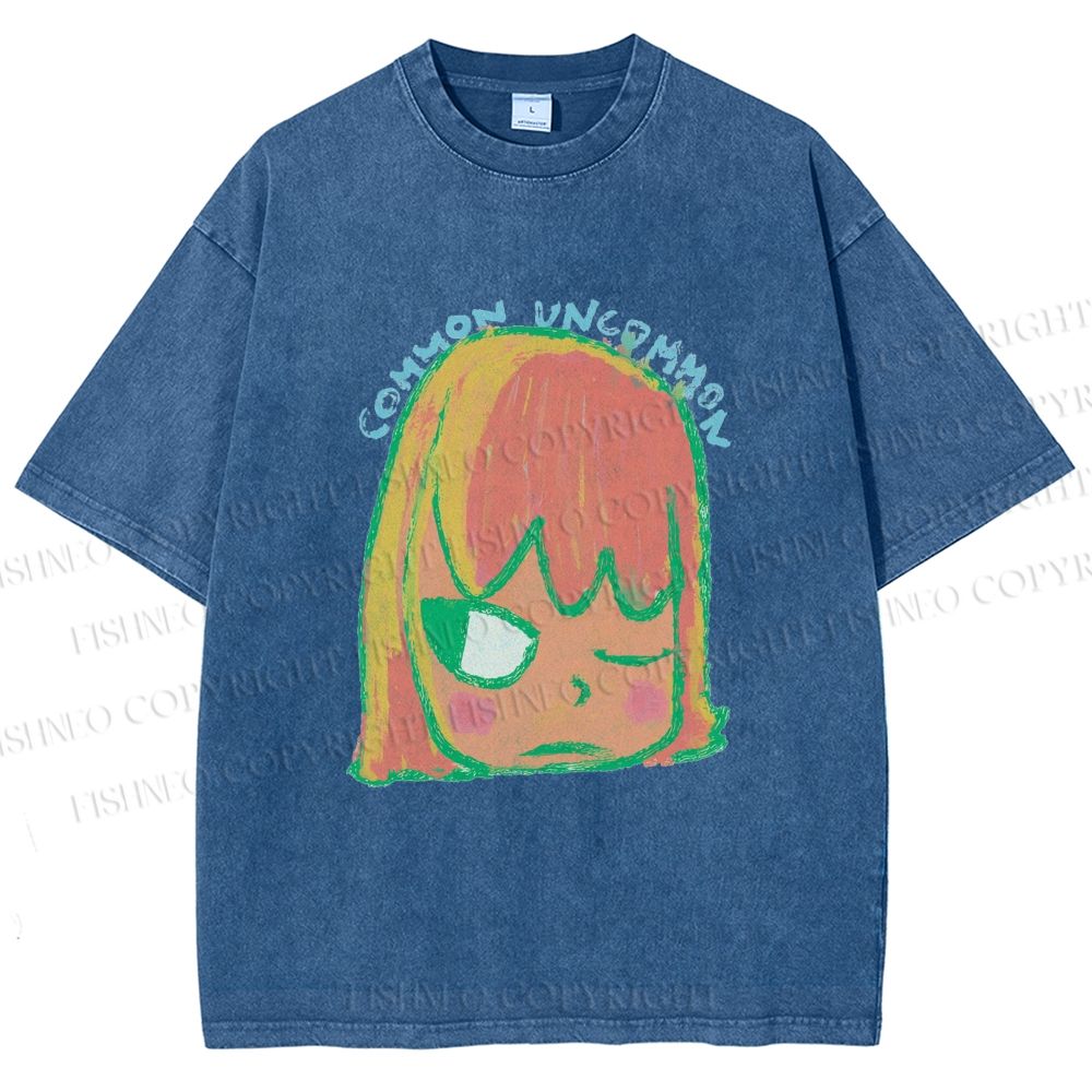 Unisex Yoshitomo Nara Dolls Printed Washed Tee