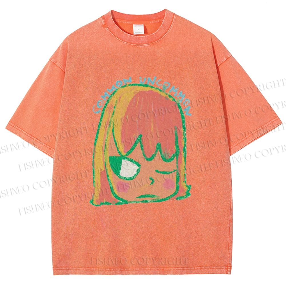 Unisex Yoshitomo Nara Dolls Printed Washed Tee