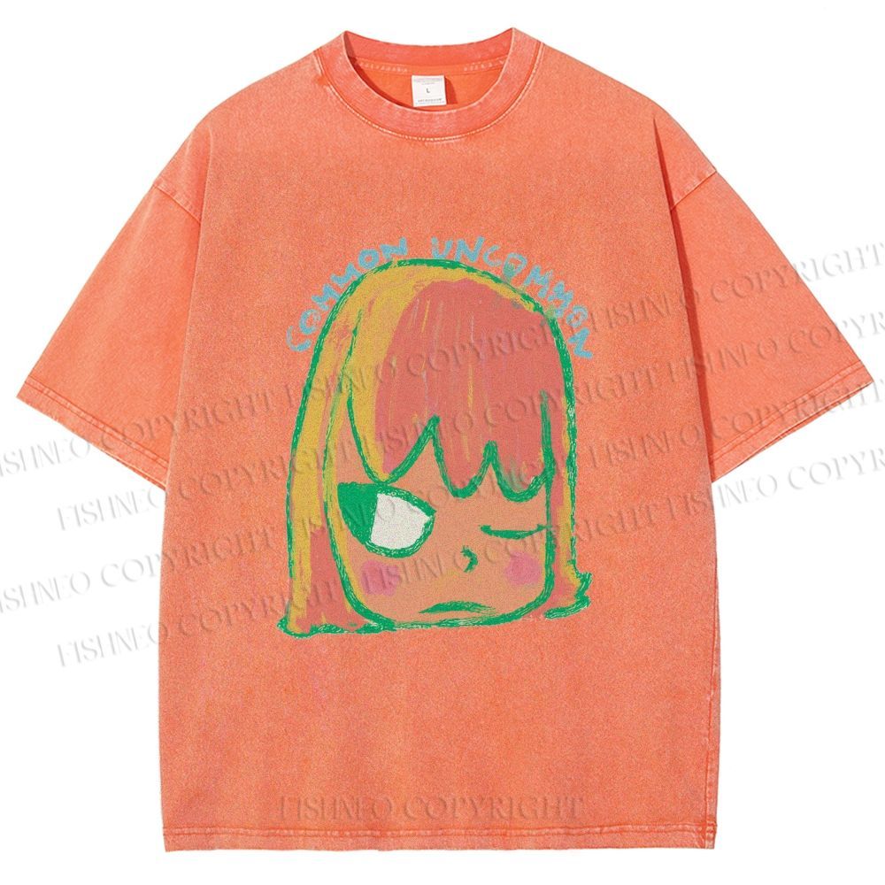 Unisex Yoshitomo Nara Dolls Printed Washed Tee