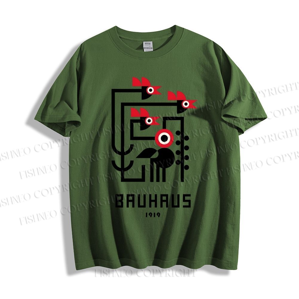 Unisex Classic Cotton Bauhaus Geometric Bird Printed T-shirt