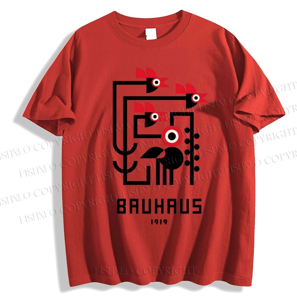 Unisex Classic Cotton Bauhaus Geometric Bird Printed T-shirt
