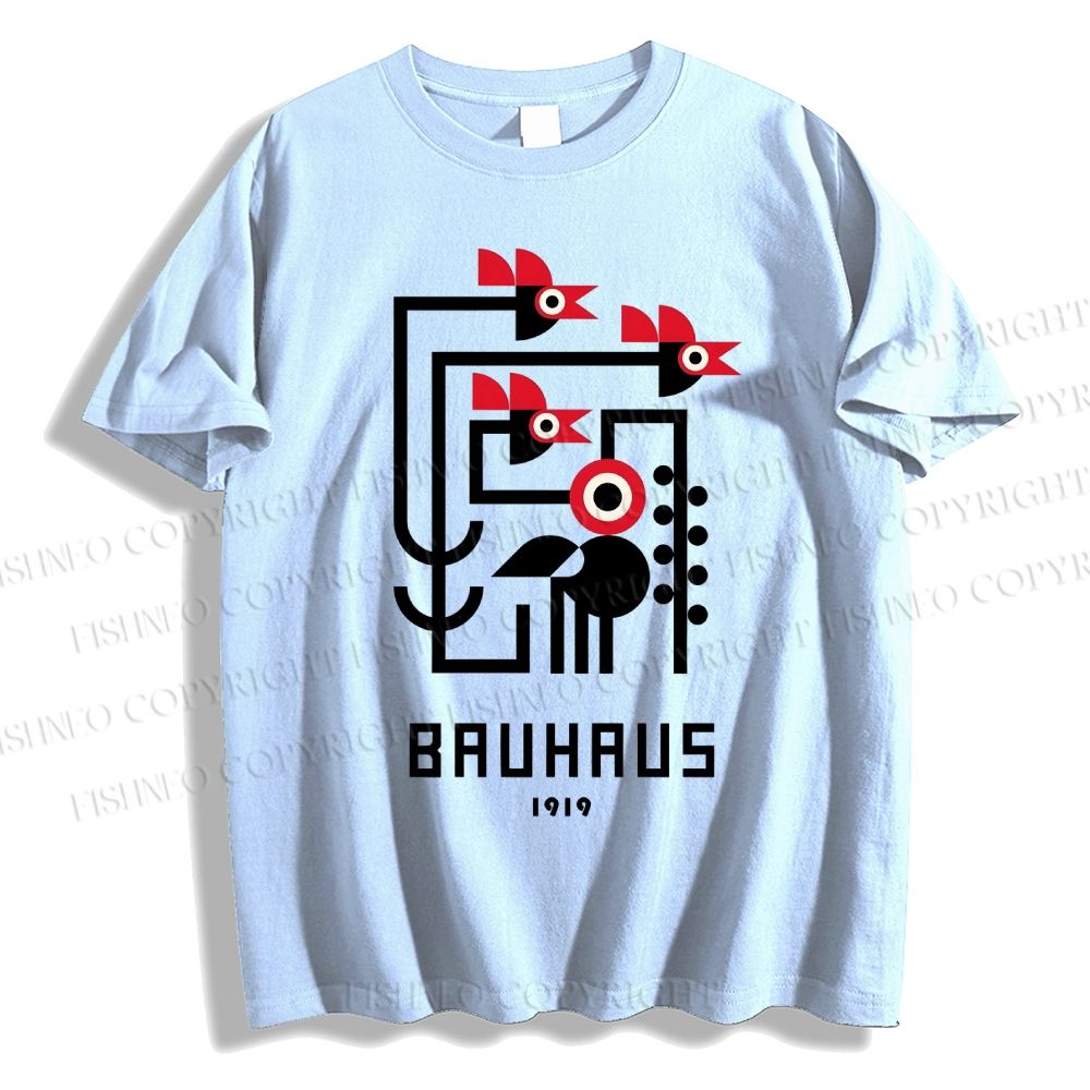 Unisex Classic Cotton Bauhaus Geometric Bird Printed T-shirt