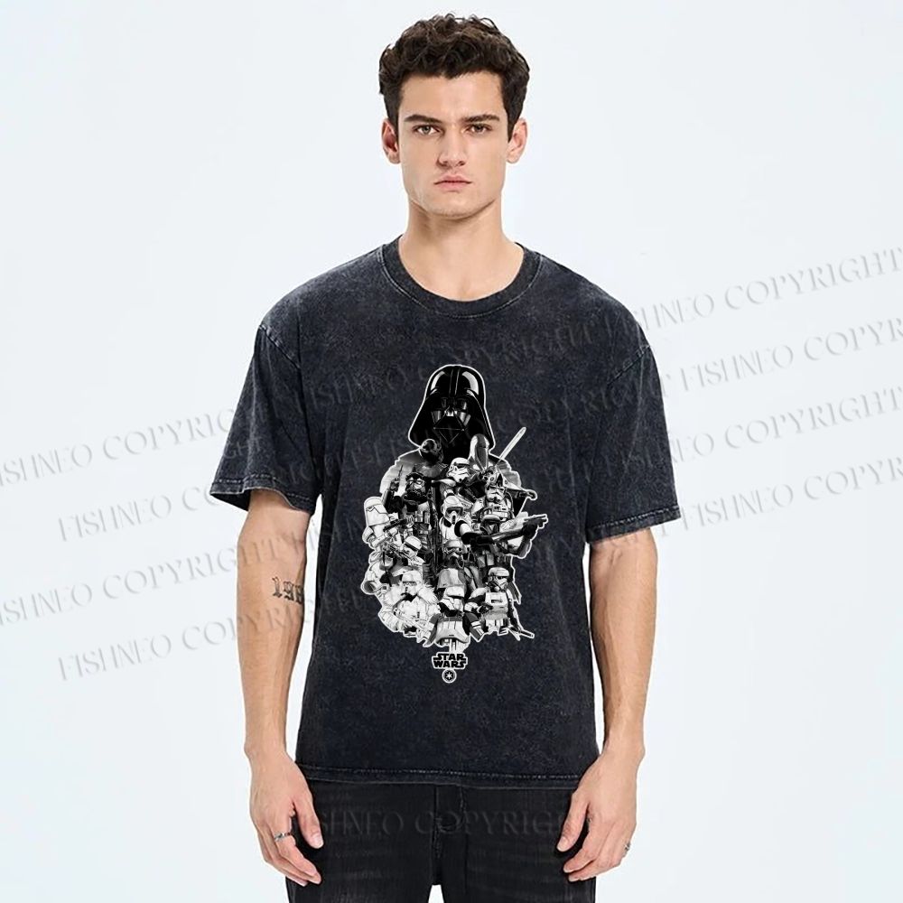 Unisex Star Wars Darth Vader Printed Washed Tee
