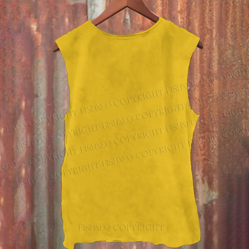 Unisex Casual Vintage Bird in Flowers Printed Tank Top