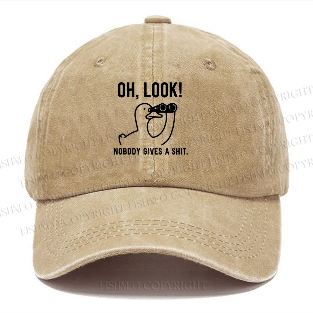 Unisex Vintage No One Cares About The Duck Printed Casual Washed Cap