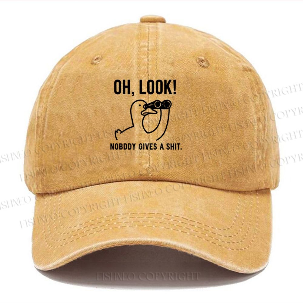 Unisex Vintage No One Cares About The Duck Printed Casual Washed Cap
