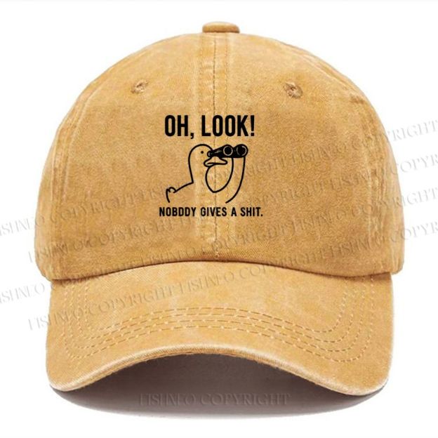 Unisex Vintage No One Cares About The Duck Printed Casual Washed Cap