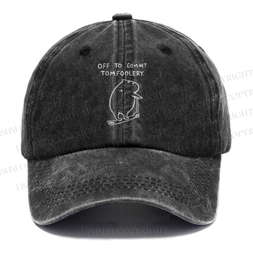 Unisex Vintage Capybara Is Ready To Do Something Bad Printed Casual Washed Cap