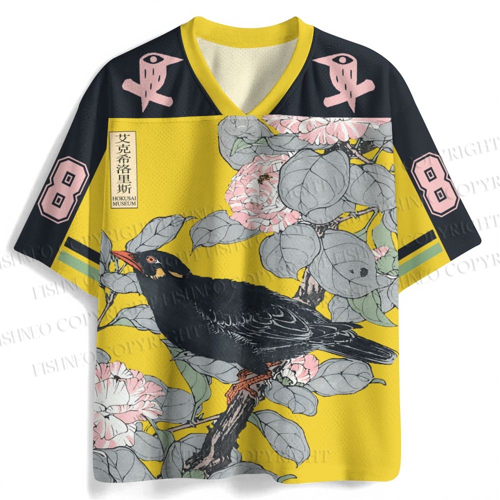 Vintage Bird in Flowers Jersey Shirts