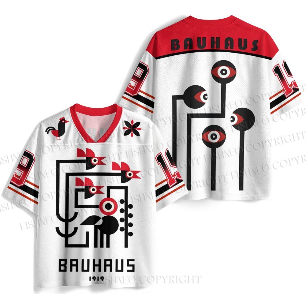Bauhaus Geometric Bird Printed Jersey Shirts