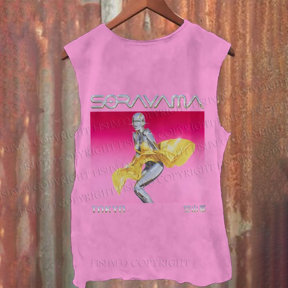 Unisex Sorayama Hajime Ex Machina Casual Printed Tank Top