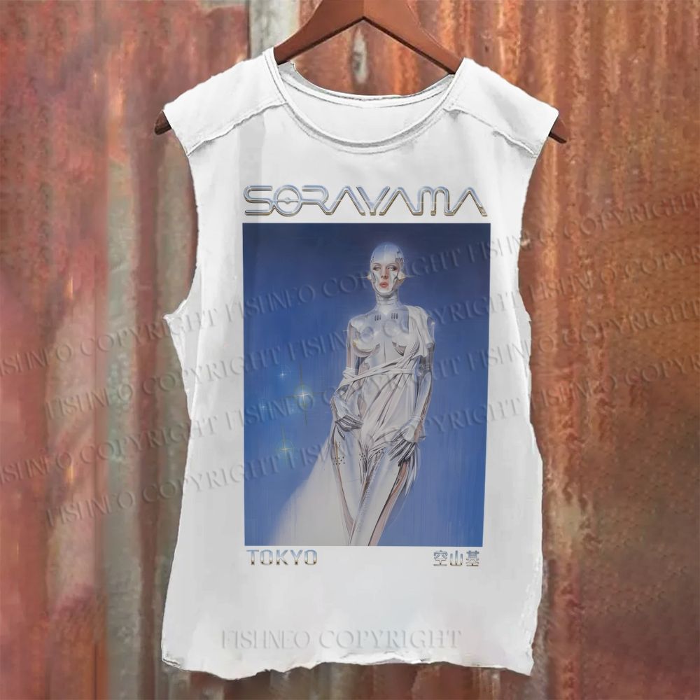 Unisex Sorayama Hajime Ex Machina Casual Printed Tank Top