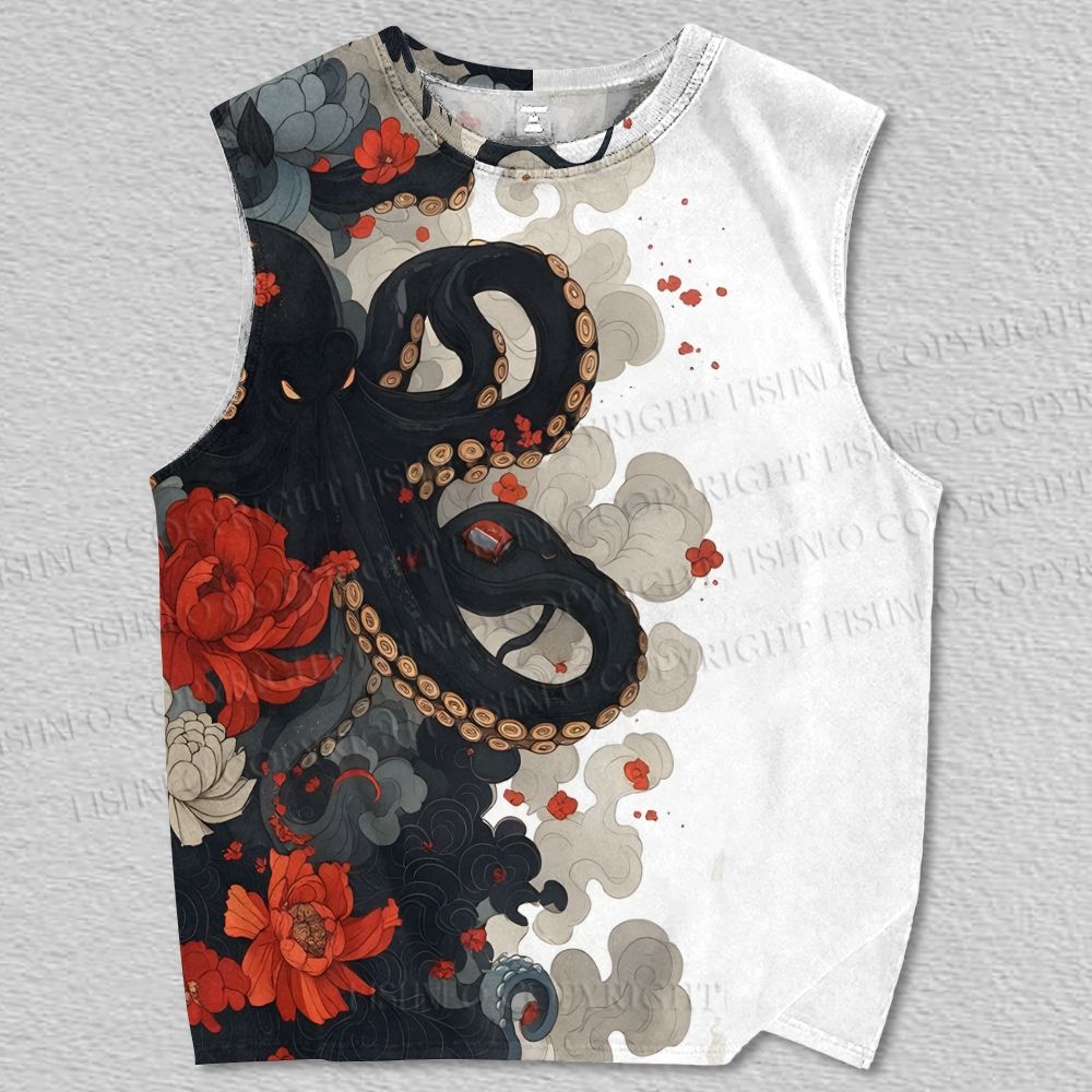 Unisex Octopus Printed Tank Top