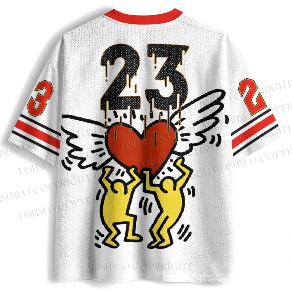 Keith Haring Hold Your Heart Printed Jersey Shirts