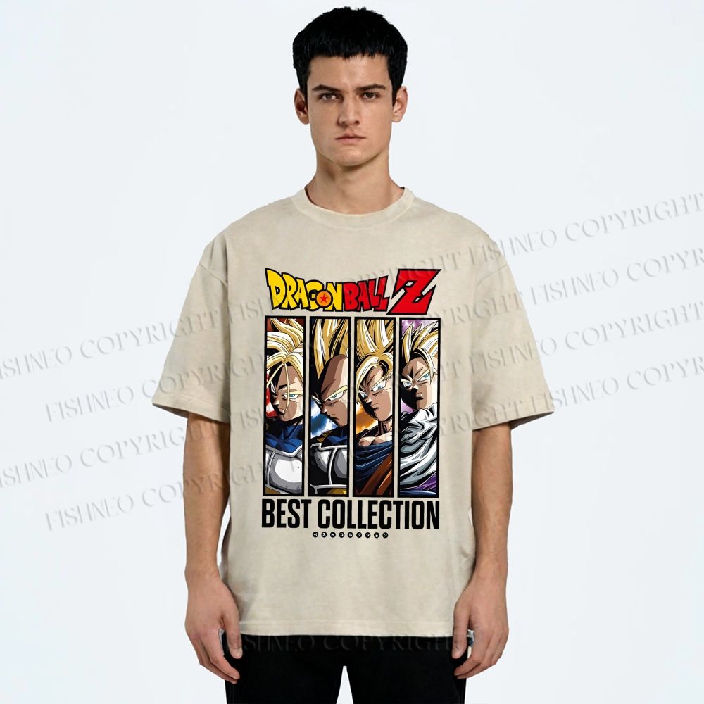 Unisex Dragon Ball Printed Washed Tee