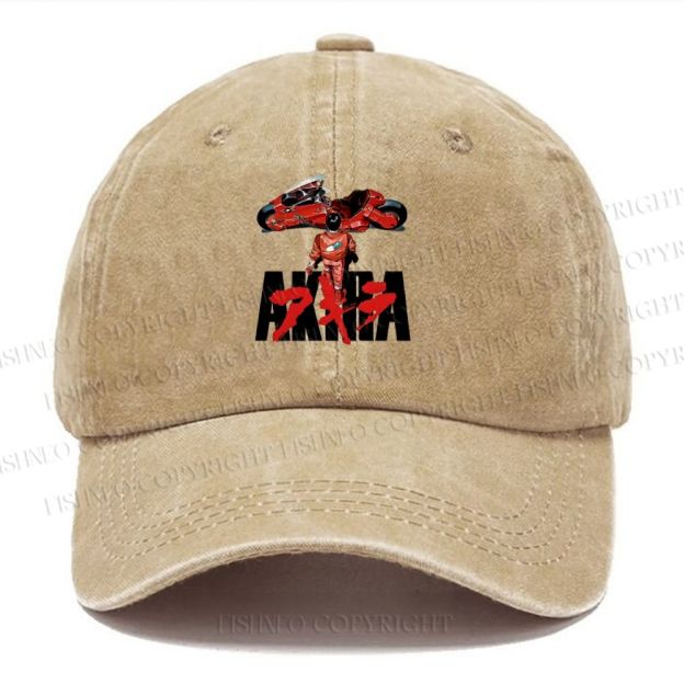 Unisex Vintage Casual Akira Printed Washed Cap