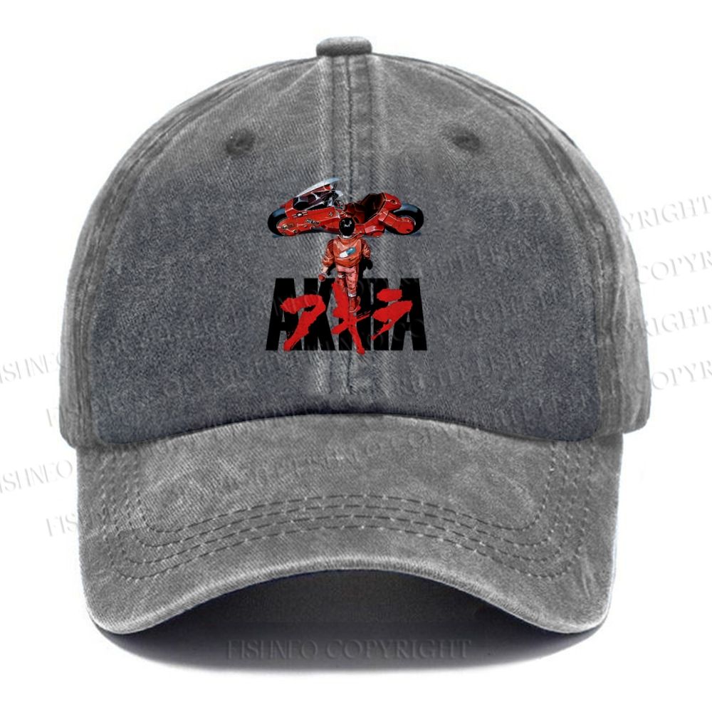 Unisex Vintage Casual Akira Printed Washed Cap