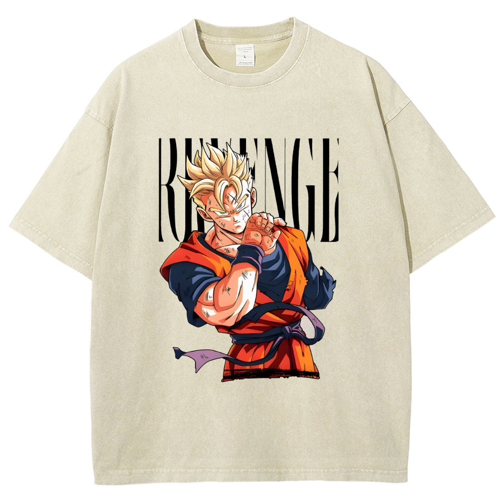 Unisex Dragon Ball Z Gohan Printed Washed Tee
