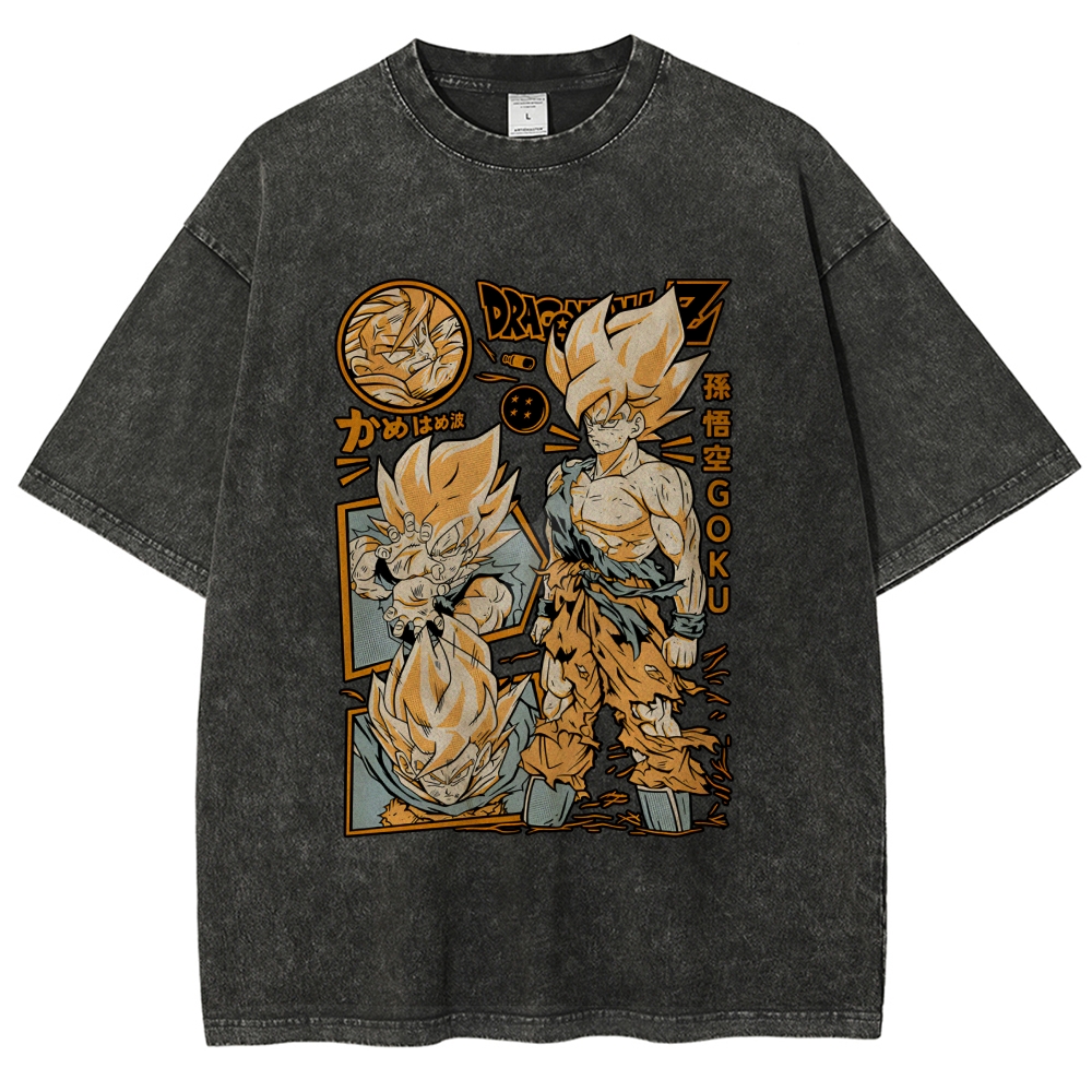 Unisex Dragon Ball Goku Printed Washed Tee