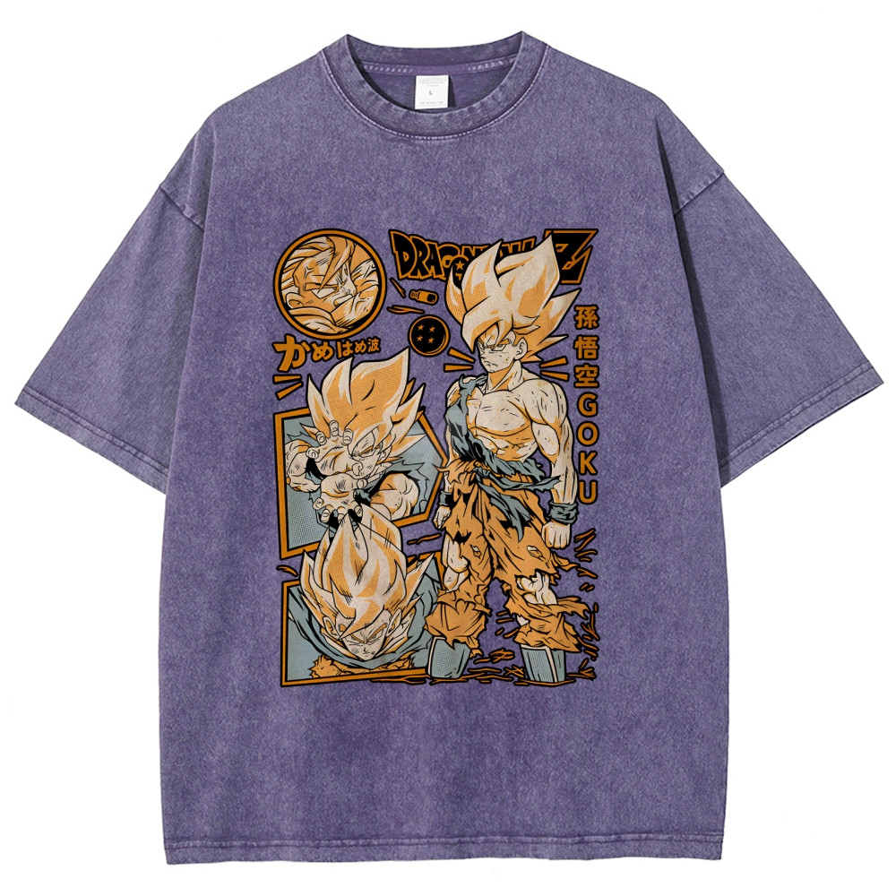 Unisex Dragon Ball Goku Printed Washed Tee