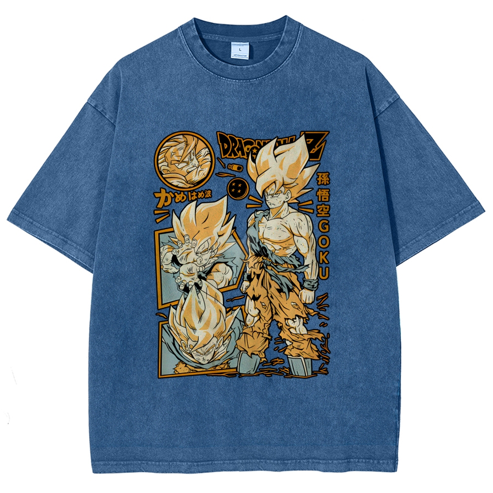 Unisex Dragon Ball Goku Printed Washed Tee