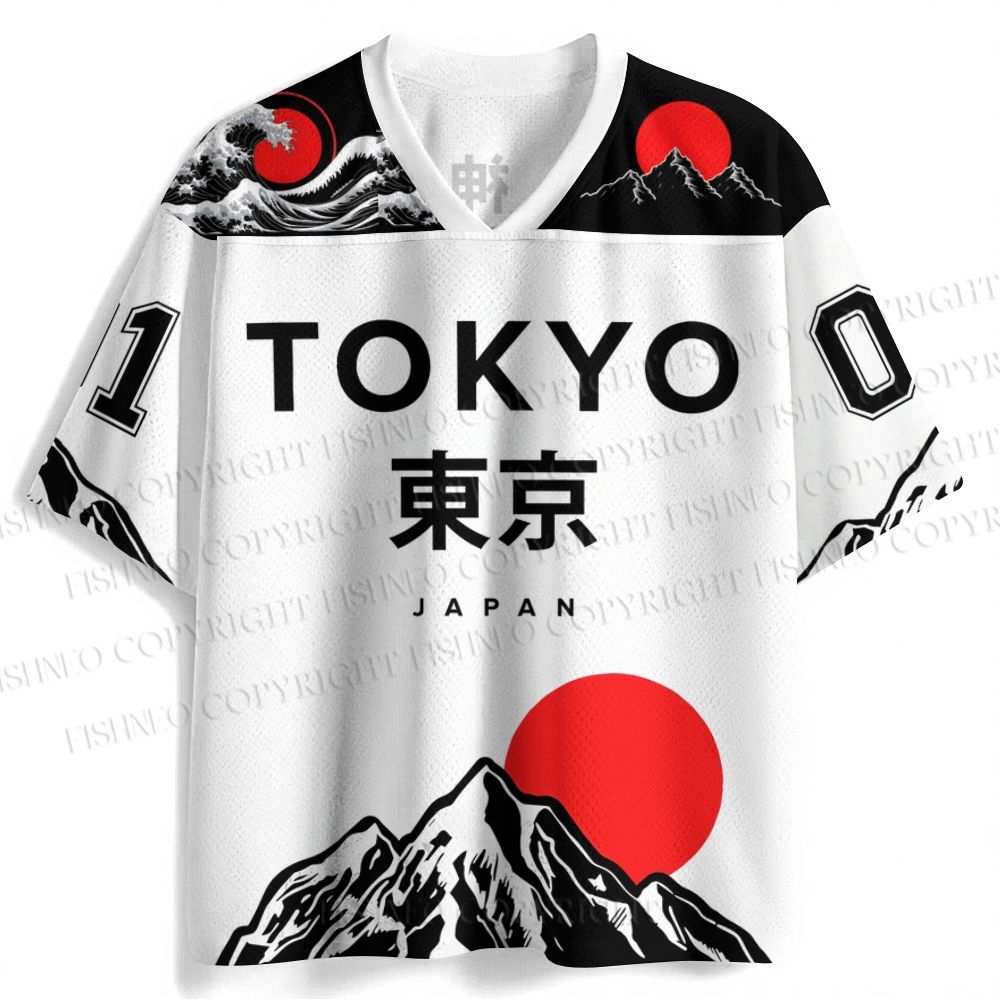 Tokyo And Great Wave off Kanagawa Jersey Shirts