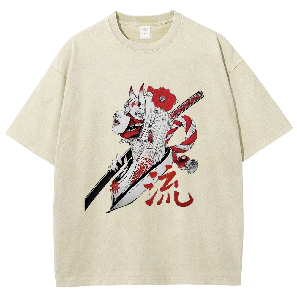  Japanese Design Vintage Washed T-Shirt