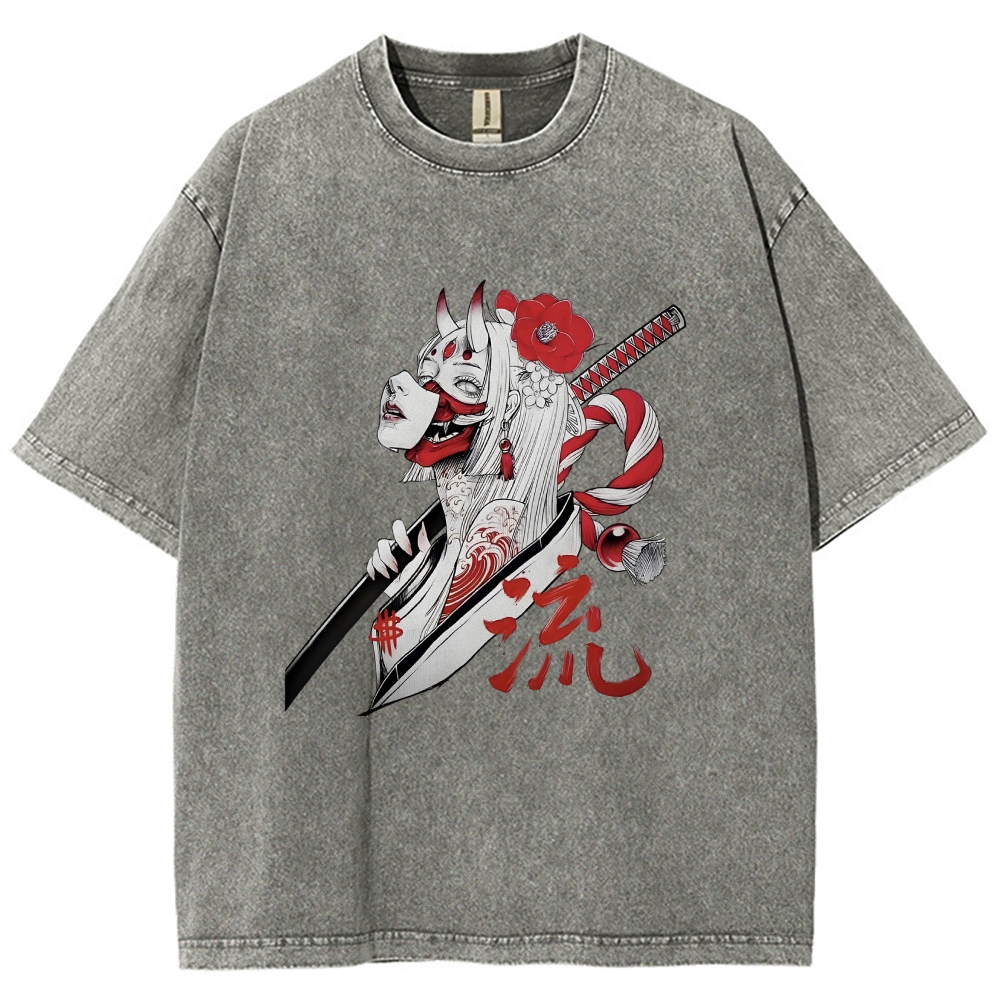  Japanese Design Vintage Washed T-Shirt