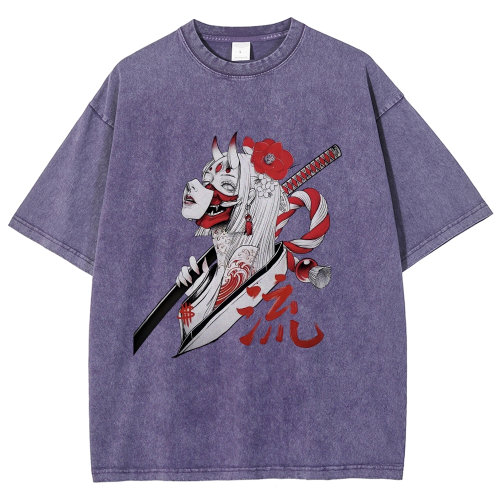  Japanese Design Vintage Washed T-Shirt